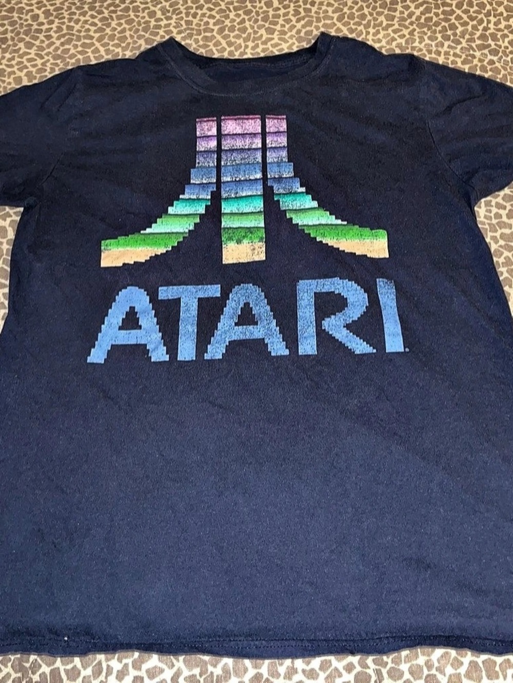 Vintage Atari Short Sleeve T-Shirt Logo Tee in Blue - Size Medium